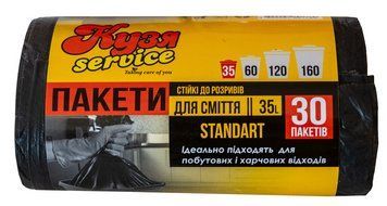 Мусорный пакет 35 л Кузя Service, 30 шт. ПРОЧНЫЕ 2563483148 фото