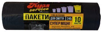 Пакет для сміття 240 л Кузя Service, 10 шт 35мкм 950х1100 2563487309 фото