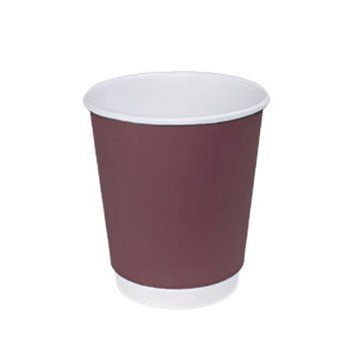 Стакан бумажный двухслойный Soft Touch 250 мл евро, марсала (бордовый), 25 шт 2845138658 фото